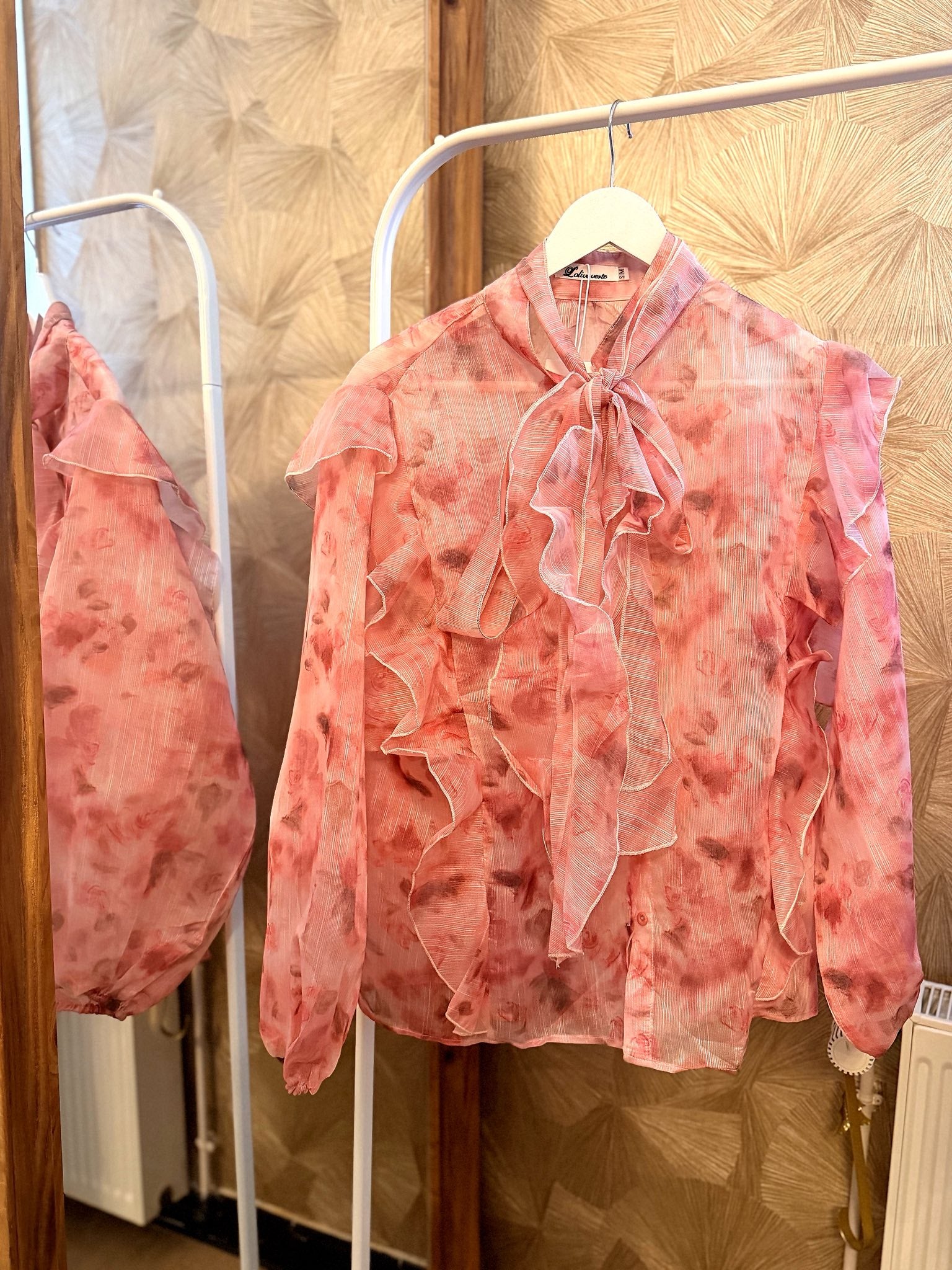 Blouse rose fleurie